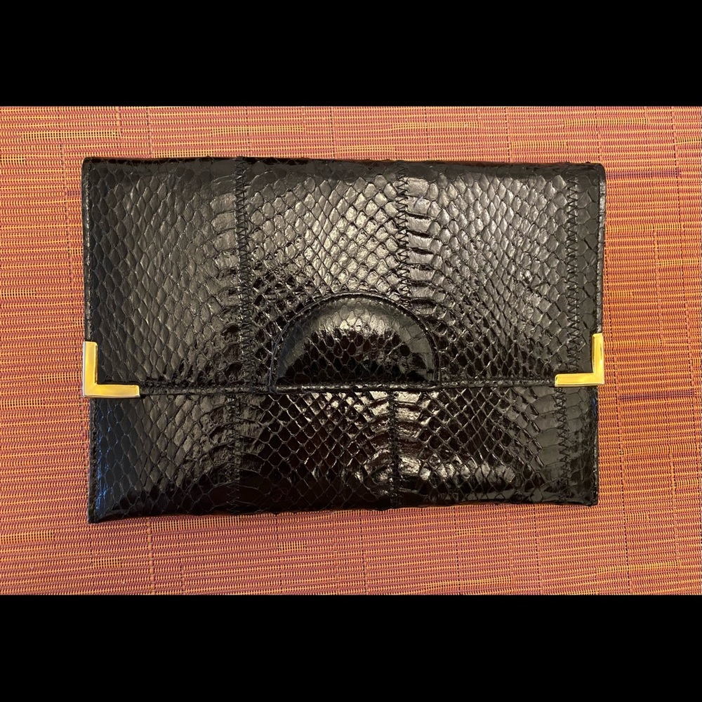 Vintage black David Mehler for Dame phyton clutch